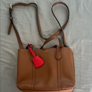 Tory Burch Brown Crossbody Bag with Red Accent